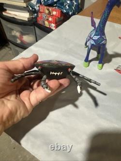 Set Of One Of A Kind Hand Painted Signed Mexican Wood Carved Animals