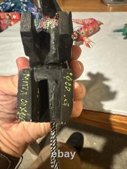 Set Of One Of A Kind Hand Painted Signed Mexican Wood Carved Animals