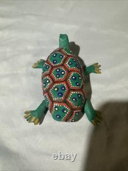 Set Of One Of A Kind Hand Painted Signed Mexican Wood Carved Animals