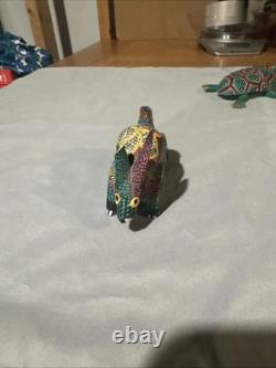 Set Of One Of A Kind Hand Painted Signed Mexican Wood Carved Animals