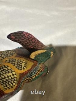 Set Of One Of A Kind Hand Painted Signed Mexican Wood Carved Animals