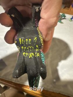 Set Of One Of A Kind Hand Painted Signed Mexican Wood Carved Animals