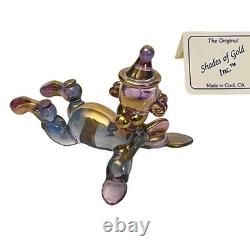 Shades Of Gold 24k Clown Figurine Art Blown Glass One Of A Kind Collectible Tag