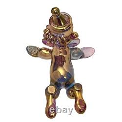 Shades Of Gold 24k Clown Figurine Art Blown Glass One Of A Kind Collectible Tag