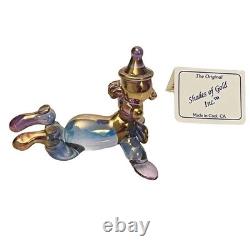 Shades Of Gold 24k Clown Figurine Art Blown Glass One Of A Kind Collectible Tag