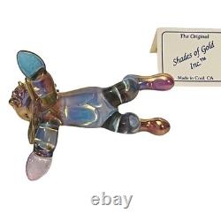 Shades Of Gold 24k Clown Figurine Art Blown Glass One Of A Kind Collectible Tag