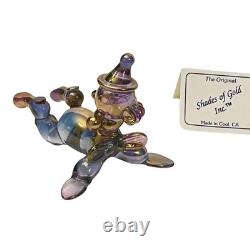 Shades Of Gold 24k Clown Figurine Art Blown Glass One Of A Kind Collectible Tag