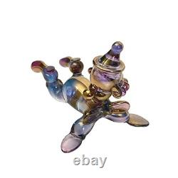 Shades Of Gold 24k Clown Figurine Art Blown Glass One Of A Kind Collectible Tag