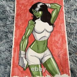 She Hulk By Tom Hodges SIGNED ORIGINAL ART 11x17