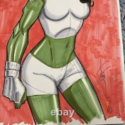 She Hulk By Tom Hodges SIGNED ORIGINAL ART 11x17