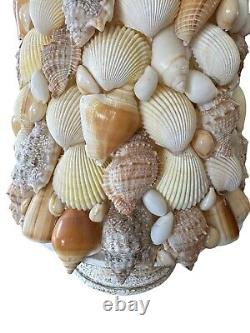 Shell-Covered Christmas Tree On Wood Base One Of A Kind Statement Piece 21X 8