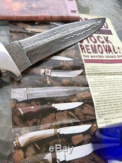 Shiva Ki Hand Made One Of A Kind Damascus Antler Double Edge Fighting Knife