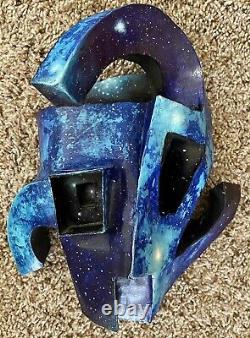 Signed Hand-Made One Of A Kind 3D Wall Art Space Age Paper Mache Mask 1990's