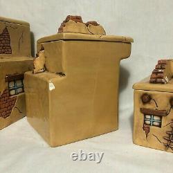 Southwestern Pueblo Adobe Village 4 Canister Set 9 pieces One of a Kind