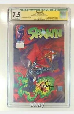 Spawn 1 Cgc 7.5 Signed Todd Mcfarlane Printing Error One Of A Kind Rare Variant