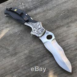 Spyderco Kris Scarce Discontinued One Of A Kind Hand Engraved Custom Knife Rare