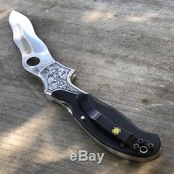 Spyderco Kris Scarce Discontinued One Of A Kind Hand Engraved Custom Knife Rare
