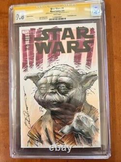 Star Wars #1 Yoda Shelby Robertson Sketch Cover 3/15- One Of A Kind 9.8 New