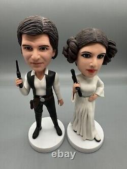 Star Wars Bobble Head-Han And Leia-Collectible-One Of A Kind-Hand Made