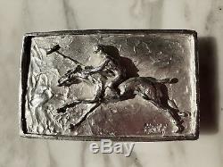 Sterling Silver Polo Pony Rider Equestrian Belt Buckle Handmade One Of A Kind