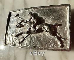 Sterling Silver Polo Pony Rider Equestrian Belt Buckle Handmade One Of A Kind