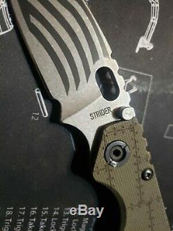 Strider SMF Custom Engraved Knife G10 Titanium S30V One of a Kind