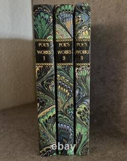 Stunning 120 Year Old 3- Part Edgar Allen Poe One Of A Kind Set