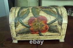 Stunning old Hand Carved ONE OF A KIND authentic wood Mexican Chest