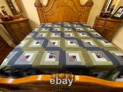 Super king Size Log Cabin Quilt top one of kind