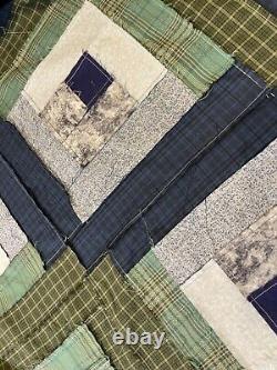 Super king Size Log Cabin Quilt top one of kind