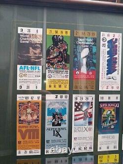 Superbowl Tickets 1967-1994 Professionally Framed. One of A Kind Collection