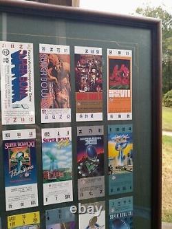 Superbowl Tickets 1967-1994 Professionally Framed. One of A Kind Collection