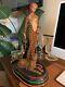 Swarovski Crystals Ooak One Of A Kind Sculpture Tribute To Erte Lady & Leopard