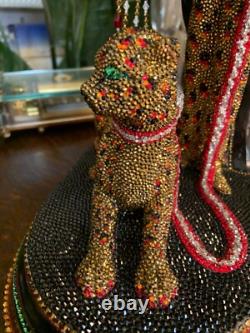 Swarovski Crystals OOAK ONE OF A KIND Sculpture Tribute to Erte Lady & Leopard