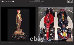 Swarovski Crystals OOAK ONE OF A KIND Sculpture Tribute to Erte Lady & Leopard