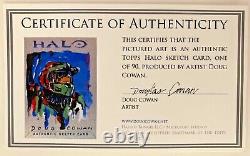 TOPPS HALO 2007 ARTIST RETURN SKETCH CARD DOUG COWAN ONE-OF-A-KIND ART with COA