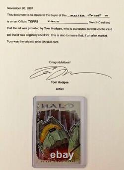 TOPPS HALO 2007 ARTIST RETURN SKETCH CARD TOM HODGES ONE-OF-A-KIND ART with COA