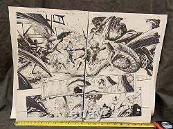 TYLER KIRKHAM ORIGINAL ART Teen Titans #29 Pages 18-19 Splash Page One Of A Kind