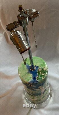 Table Lamp Beautiful Hand Painted Ceramic Signed By The artist One Of A Kind 24