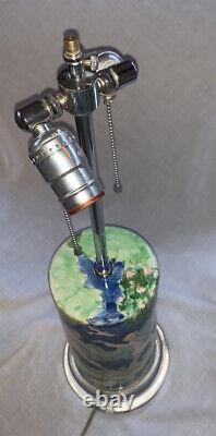 Table Lamp Beautiful Hand Painted Ceramic Signed By The artist One Of A Kind 24