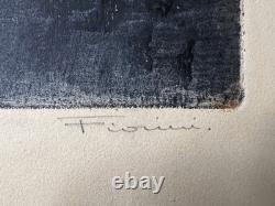 Taormina-Marcel Fiorini-Signed Large Aquatint/Etching-Mid 20th French Abstract