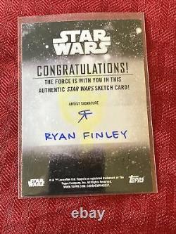Topps Star Wars Sketch Card Ahsoka by Ryan Finley 1/1 one of kind gorgeous RARE
