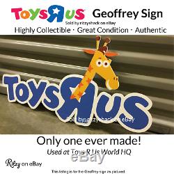Toys R Us Geoffrey The Giraffe RARE One of a kind corporate logo store sign TRU