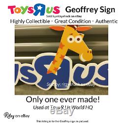 Toys R Us Geoffrey The Giraffe RARE One of a kind corporate logo store sign TRU