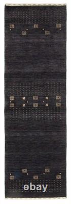 Traditional Charcoal Hand loomed Area Rug 2'7 x 7'1 Oriental Carpet