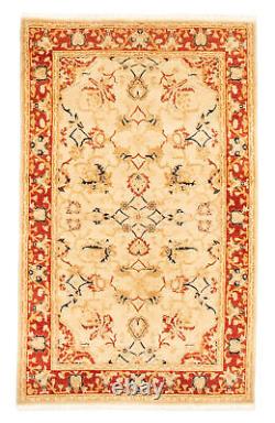 Traditional Hand-Knotted Bordered Carpet 3'10 x 6'1 Wool Area Rug