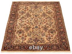 Traditional Hand-Knotted Bordered Carpet 4'0 x 6'4 Wool Area Rug