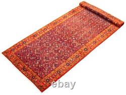 Traditional Hand-Knotted Bordered Carpet 4'7 x 10'6 Wool Area Rug