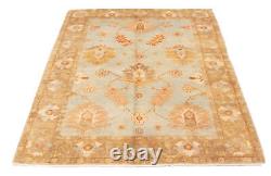 Traditional Hand-Knotted Bordered Carpet 6'0 x 8'10 Wool Area Rug