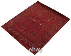 Traditional Hand-Knotted Bordered Tribal Carpet 5'2 x 6'6 Wool Area Rug